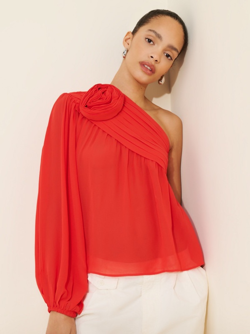 Farm Rio Rose One-Shoulder Blouse